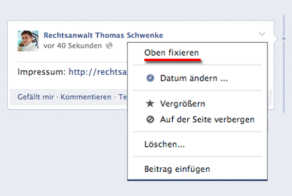 Ist das Impressum Ihrer Facebookseite nach Designupdate sicher?
